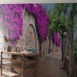 Self-Adhesive Photo Wallpaper Deluxe Sticker - Let's Meet - City, Flowers, Italy - 450x315 cm