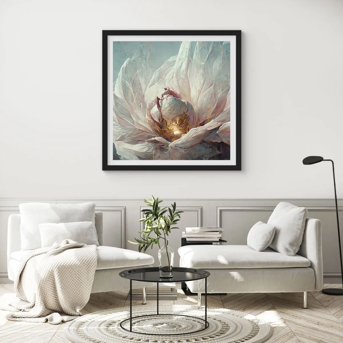 Poster in black frame - It Blooms Once Every Hunderd Years - 30x30 cm