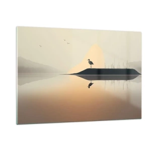 Glass picture - Gentleman on the Lake - 120x80 cm