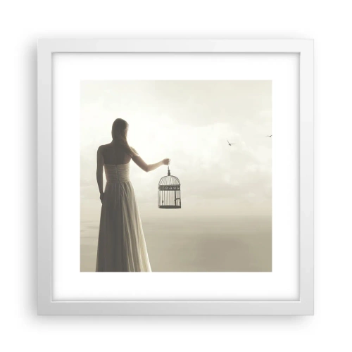 Poster in white frmae - Be Free - 30x30 cm