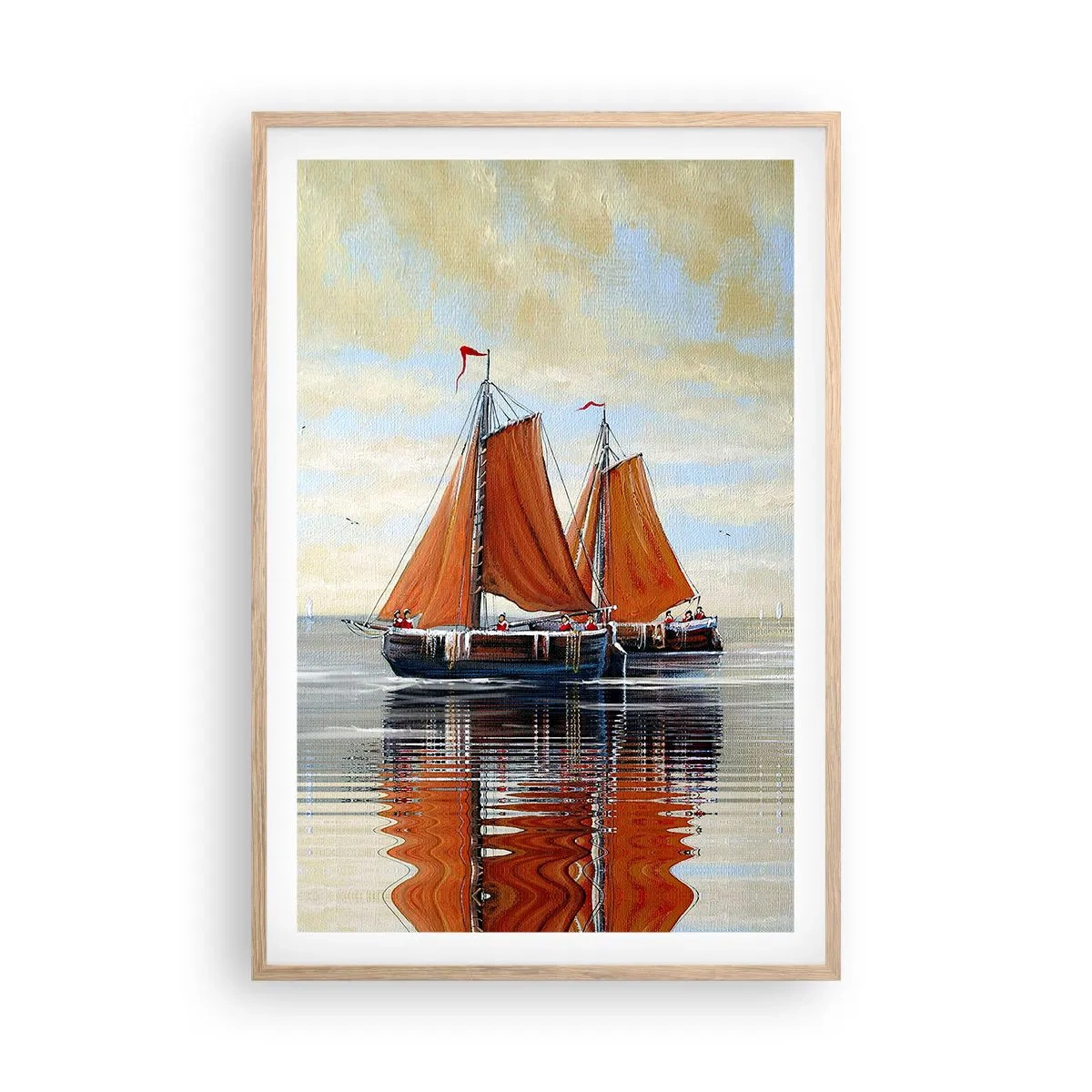 Poster in light oak frame - Ahoy, Sailor, Sail… - 61x91 cm