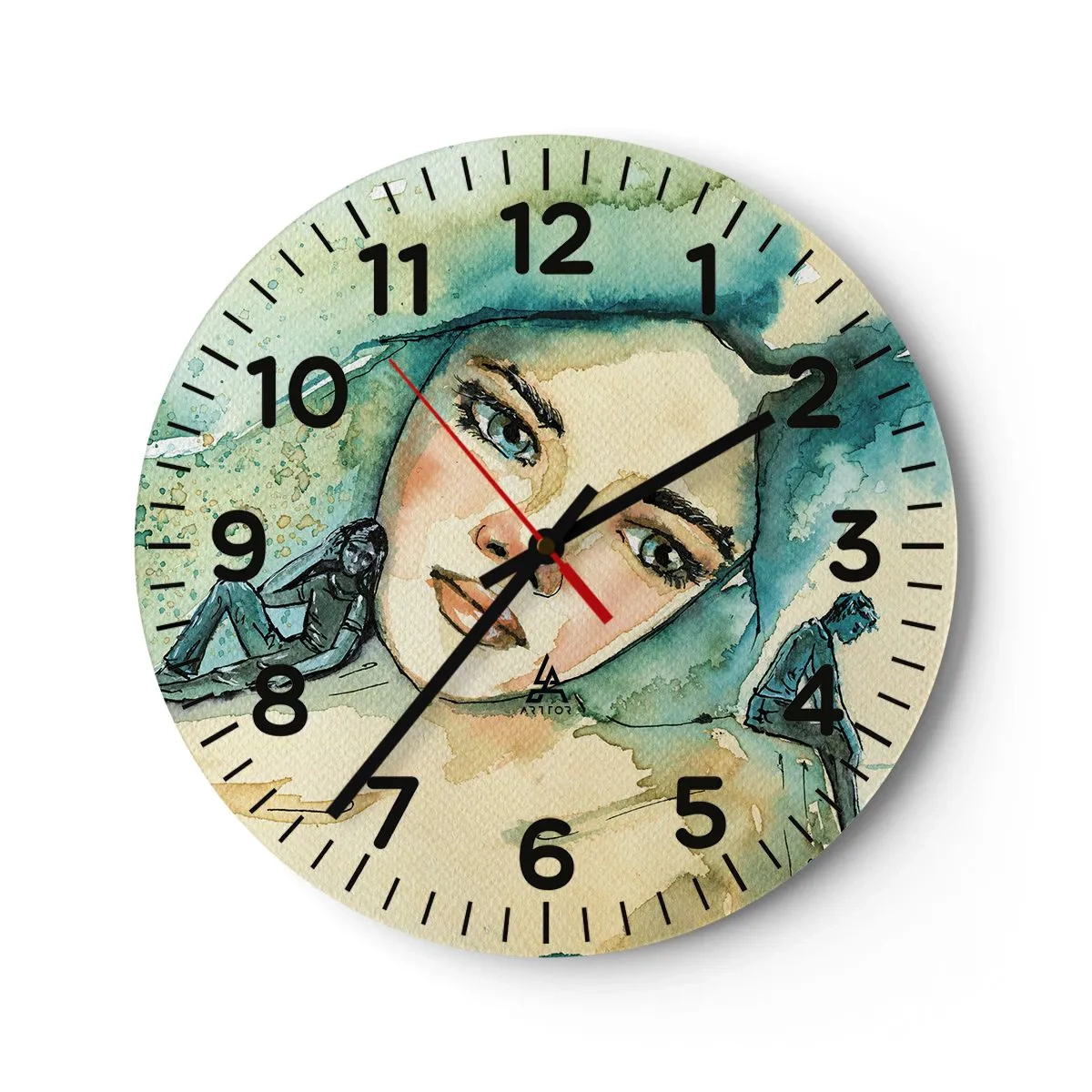 Wall clock - Clock on glass - Am I Blue? - 30x30 cm