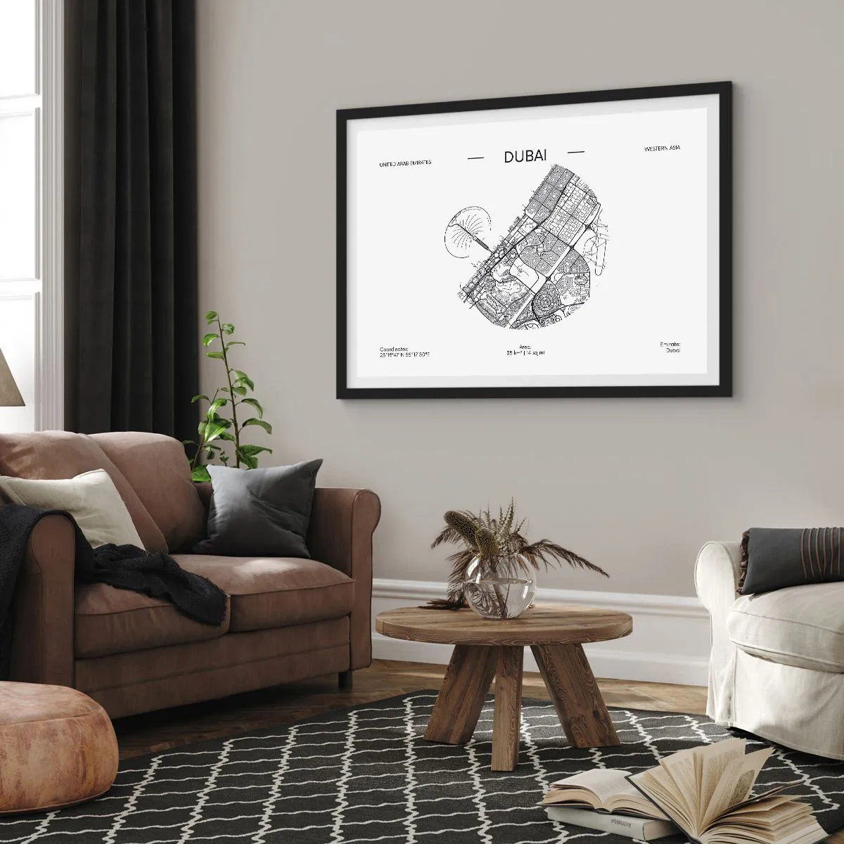 Poster in black frame - Anatomy of Dubai - 91x61 cm