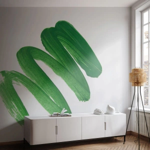 Self-Adhesive Photo Wallpaper Deluxe Sticker - Green Joke - Paint, Minimalism, Abstraction - 100x70 cm