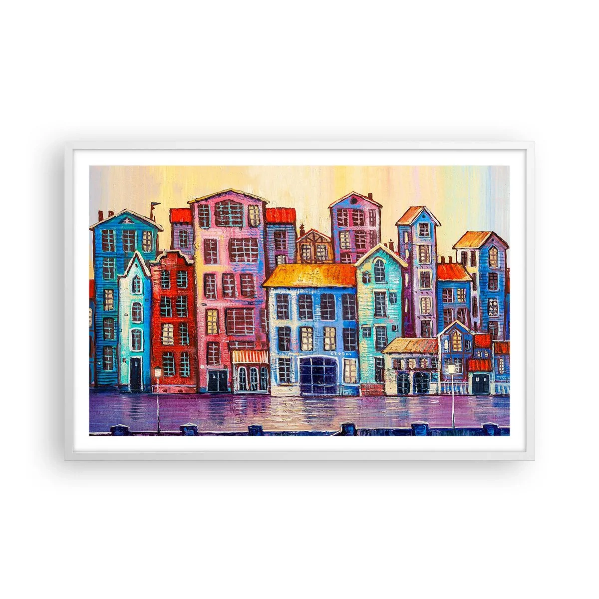 Poster in white frmae - City Like From a Fairytale - 91x61 cm
