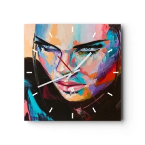 Wall clock - Clock on glass - Wild at Heart - 40x40 cm