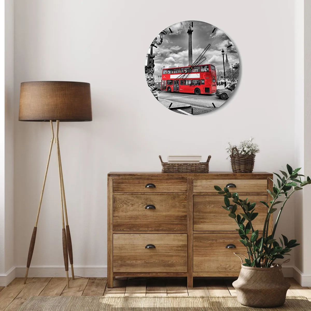 Wall clock - Clock on glass - Real Bloodstream of a City - 40x40 cm