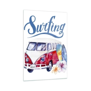 Glass picture - Surfer's Van - 70x100 cm