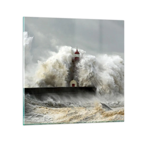 Glass picture - Rage of the Ocean - 70x70 cm