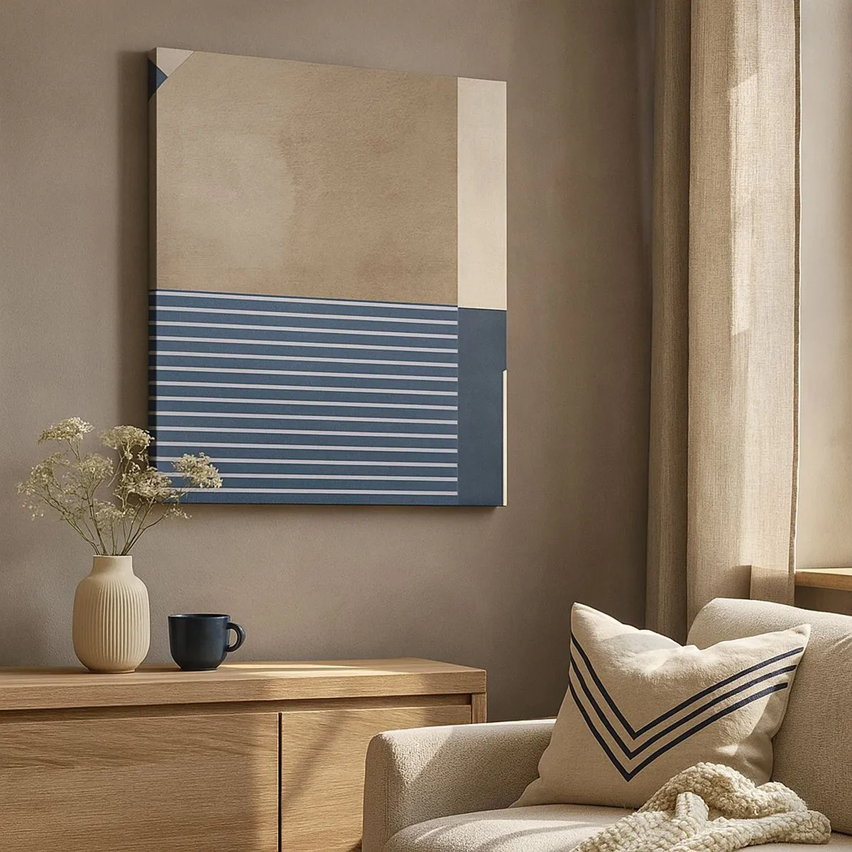 Canvas picture - Composition of Simplicity and Curvature - 30x30 cm