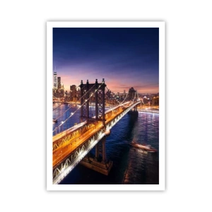 Poster - Down the Illuminated Bridge - 70x100 cm