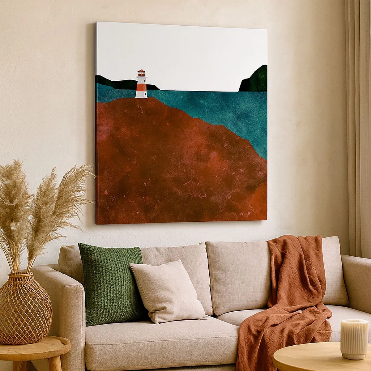 Canvas picture - Gazing at the Sea - 30x30 cm