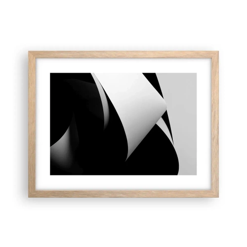 Poster in light oak frame - Planes of Light Emerging from the Shadow - 40x30 cm
