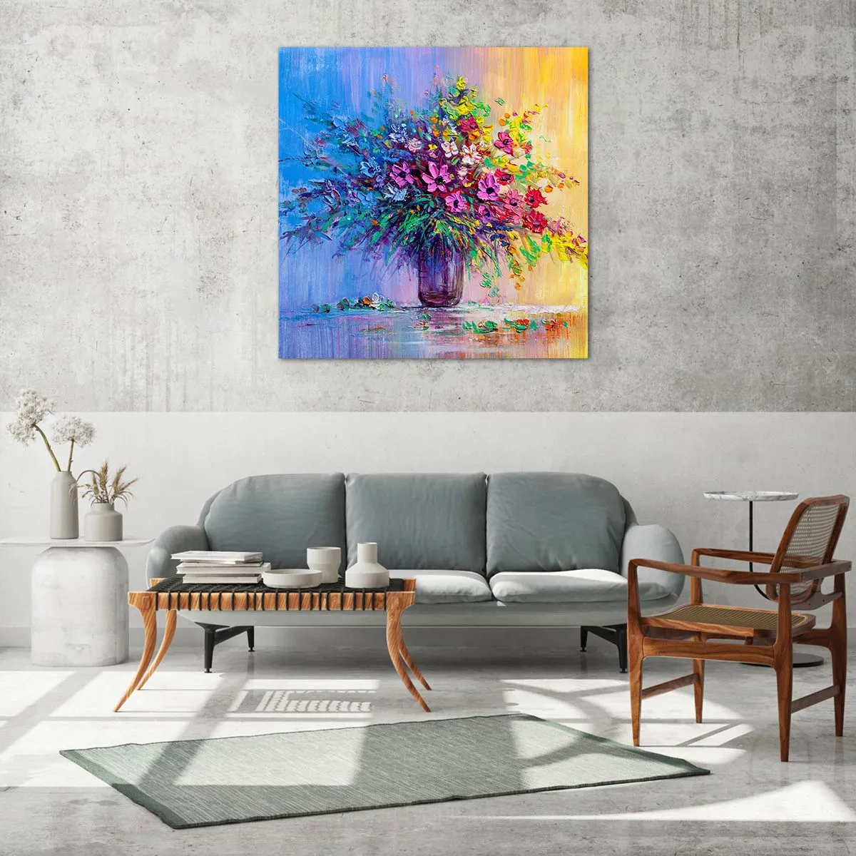 Glass picture - Gift from Summer Meadow - 50x50 cm