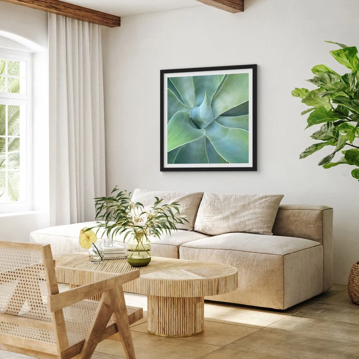 Poster in black frame - Birth of Green - 30x30 cm