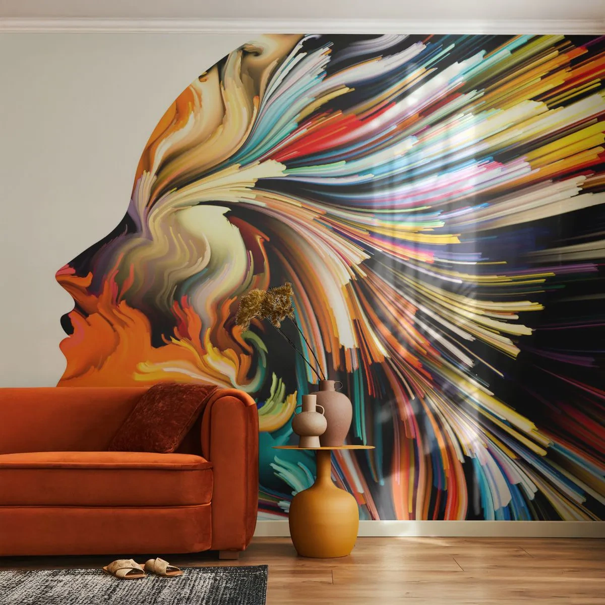 Photo Wallpaper Premium Sand - Explosion of Imagination - Abstraction, Woman, Graphics - 350x256 cm