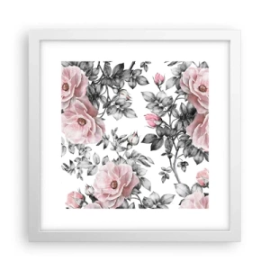 Poster in white frmae - Getting Lost in Rose Flowers - 30x30 cm