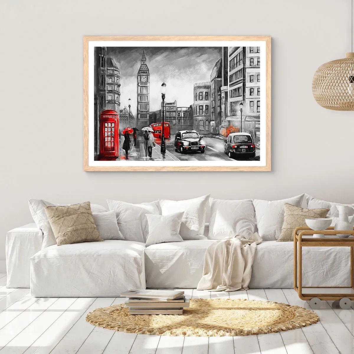 Poster in light oak frame - Not Such a Grey City - 70x50 cm