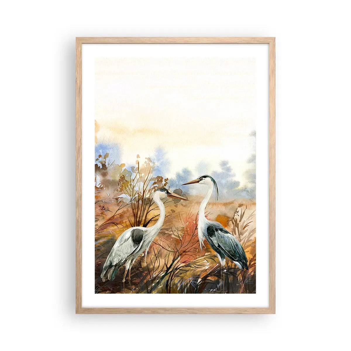 Poster in light oak frame - Where to in Autumn? - 50x70 cm