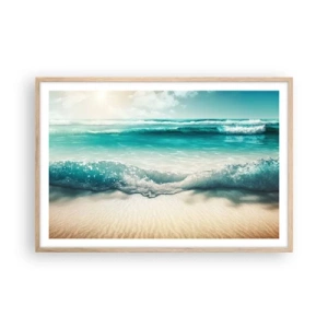 Poster in light oak frame - Calm of the Ocean - 91x61 cm