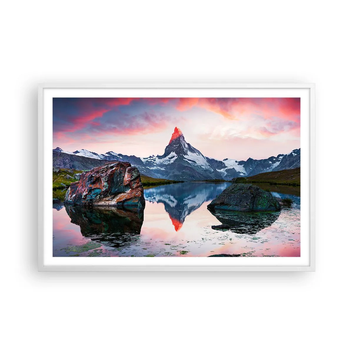 Poster in white frmae - Heart of the Mountains Is Hot - 91x61 cm