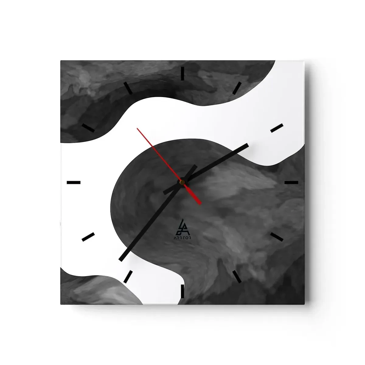 Wall clock - Clock on glass - Milky Way - 30x30 cm