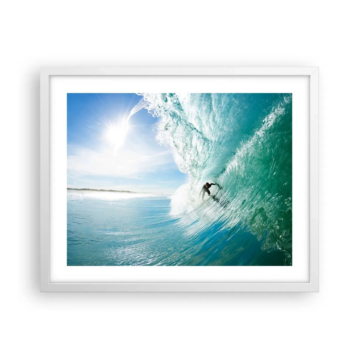 Poster in white frmae - Riding the Wave - 50x40 cm