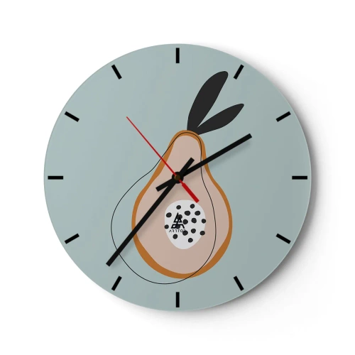 Wall clock - Clock on glass - Penetrating the Nature of Things - 40x40 cm