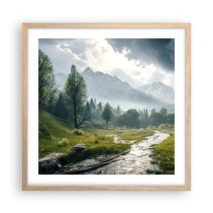Poster in light oak frame - There And Back - 50x50 cm