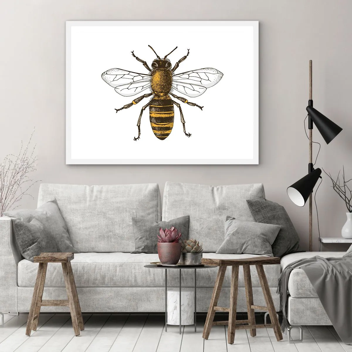 Poster in white frmae - Beautiful and Good - 50x40 cm