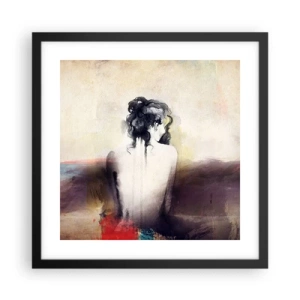 Poster in black frame - Gentle Lines, Oval Shapes - 40x40 cm