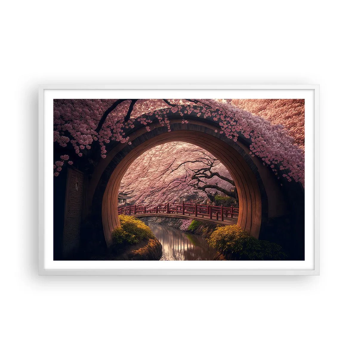Poster in white frmae - Japanese Spring - 91x61 cm