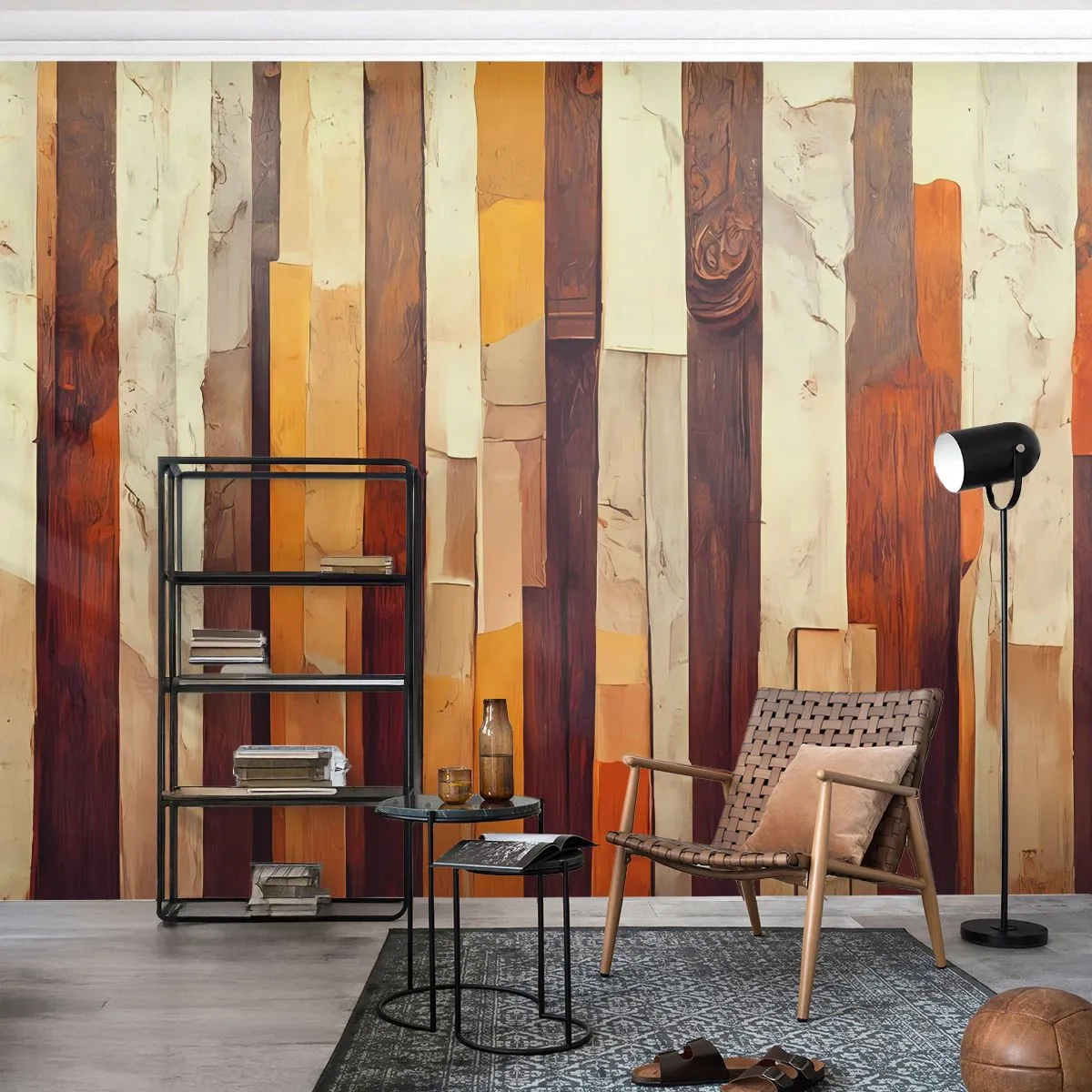 Photo Wallpaper Premium Sand - Anthem of Forest Birds - Piece, Abstraction, Belts - 100x70 cm