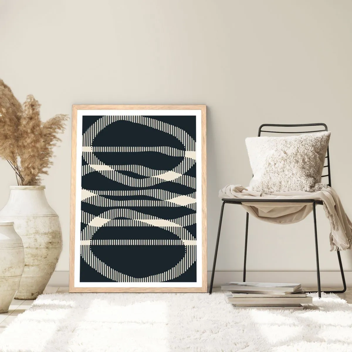 Poster in light oak frame - Attempt at Breaking Darkness - 40x50 cm