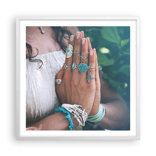 Poster in white frmae - Welcome to the Centre of Wellbeing - 60x60 cm