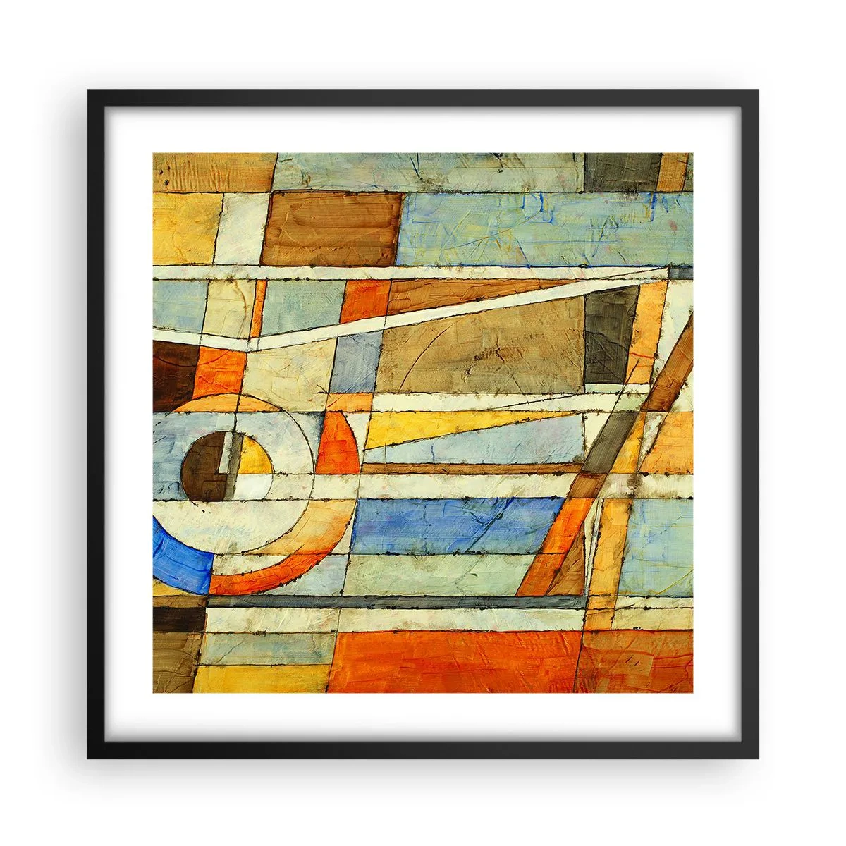 Poster in black frame - Cubism on a Construction Site - 50x50 cm