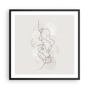 Poster in black frame - Tangled up in an Embrace - 60x60 cm
