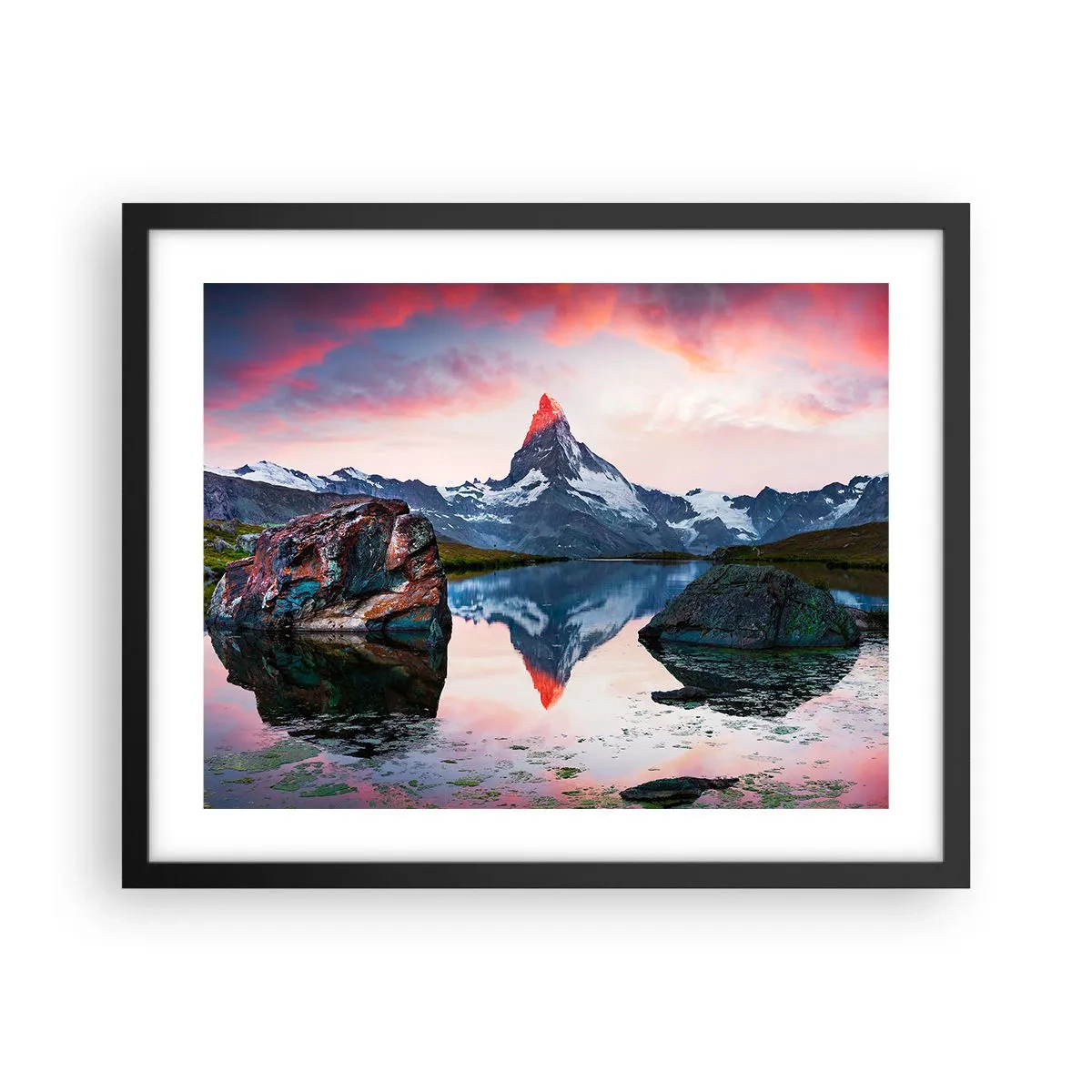 Poster in black frame - Heart of the Mountains Is Hot - 50x40 cm