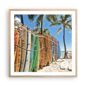 Poster in light oak frame - Sunny Fun - 60x60 cm