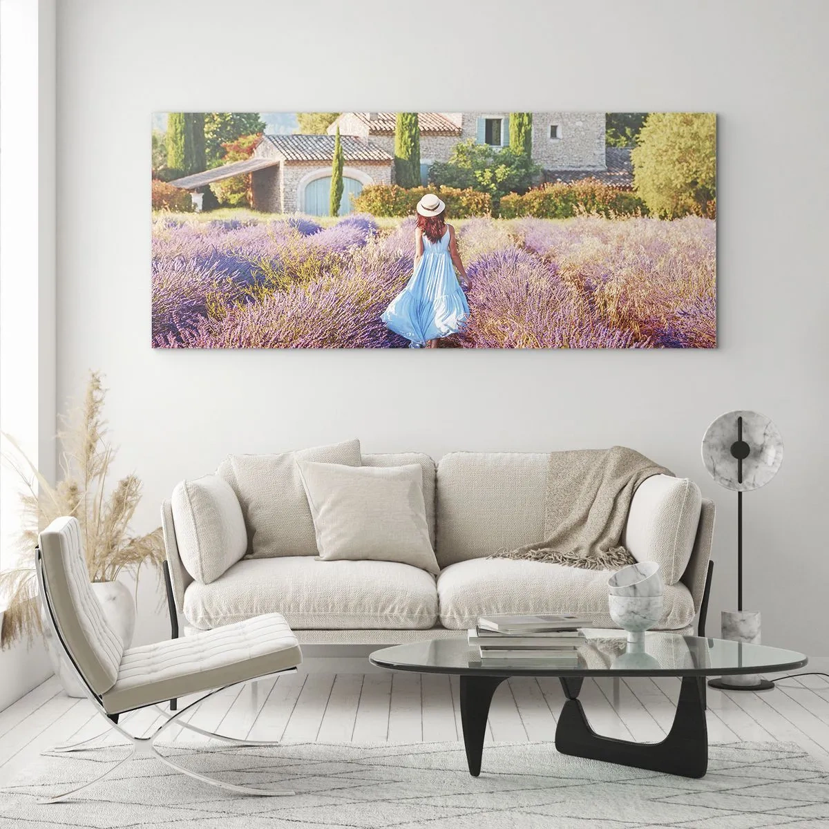 Glass picture - Lavender Girl - 140x50 cm