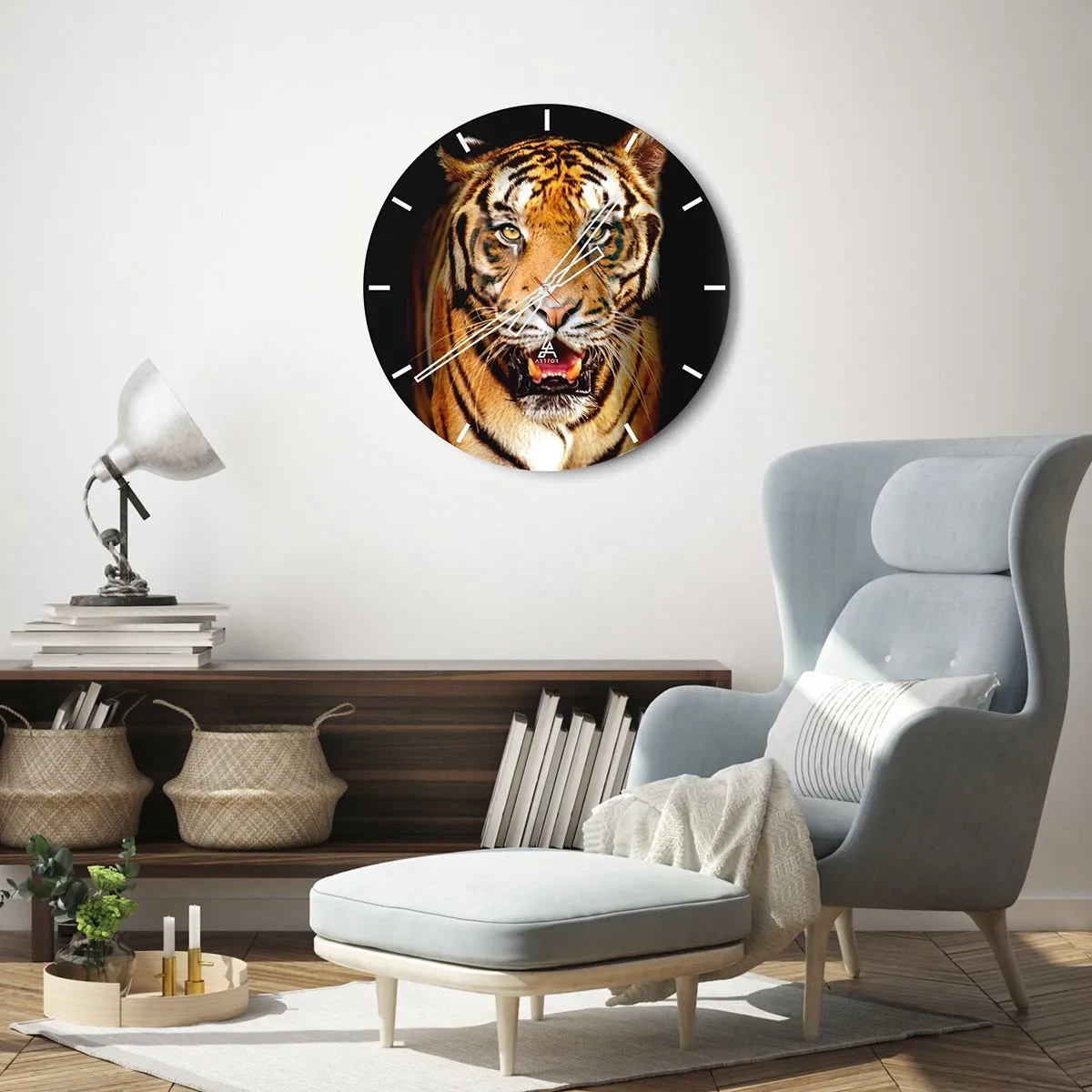 Wall clock - Clock on glass - Wild at Heart - 30x30 cm