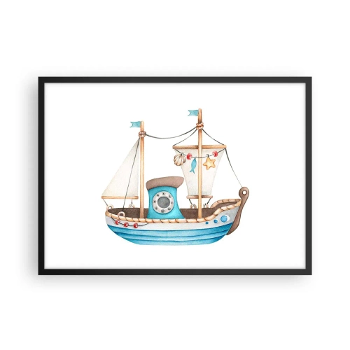 Poster in black frame - Ahoy, Adventure! - 70x50 cm
