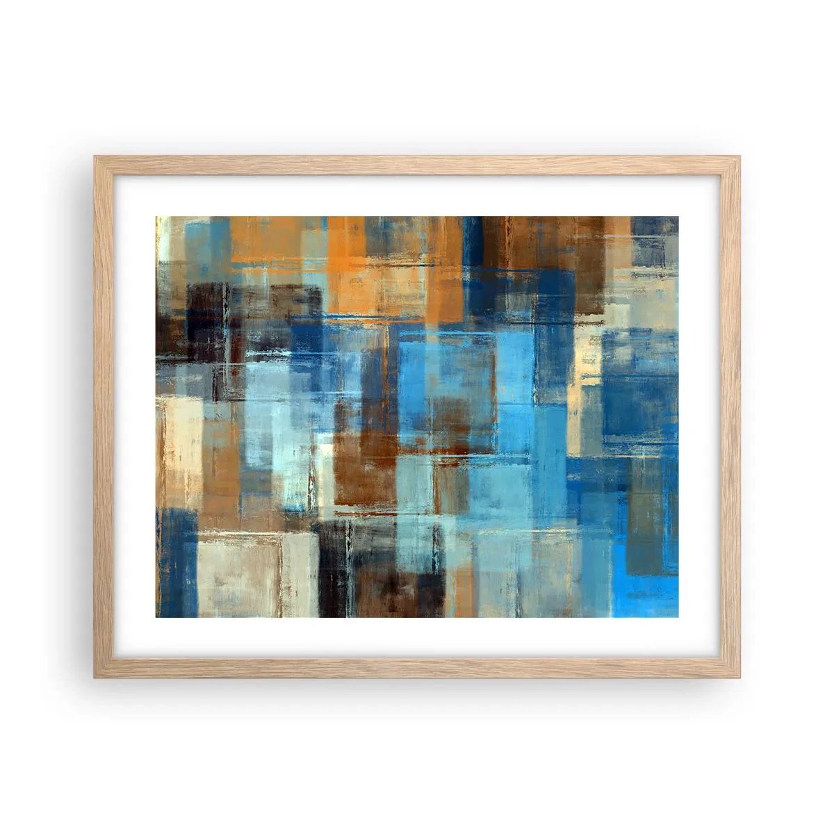 Poster in light oak frame - Through Blue Curtain - 50x40 cm