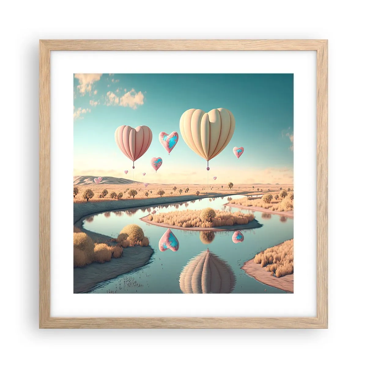 Poster in light oak frame - Love Lifts You up - 40x40 cm