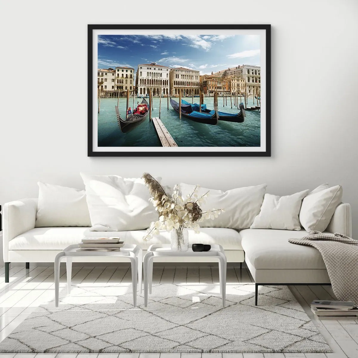 Poster in black frame - Palaces in Blue - 50x40 cm