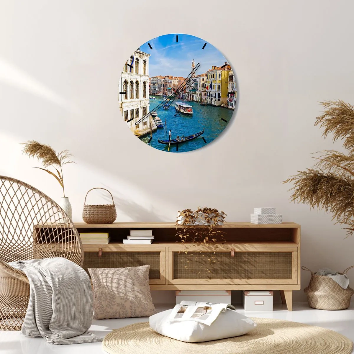 Wall clock - Clock on glass - Traffic Like Nowhere Else - 30x30 cm