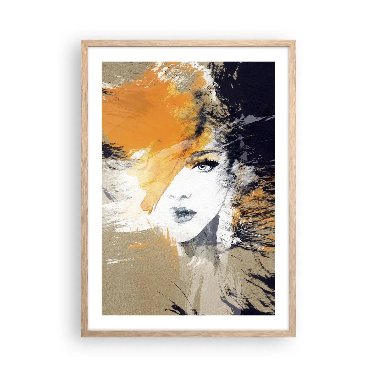 Poster in light oak frame - And There Was Light - 50x70 cm