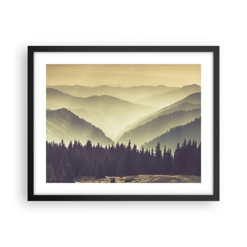 Poster in black frame - In a Faraway Land, Past the Mountains - 50x40 cm