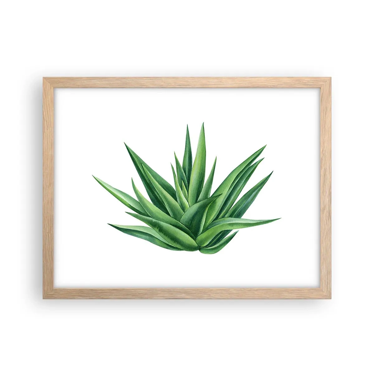 Poster in light oak frame - Green - Power - Life - 40x30 cm