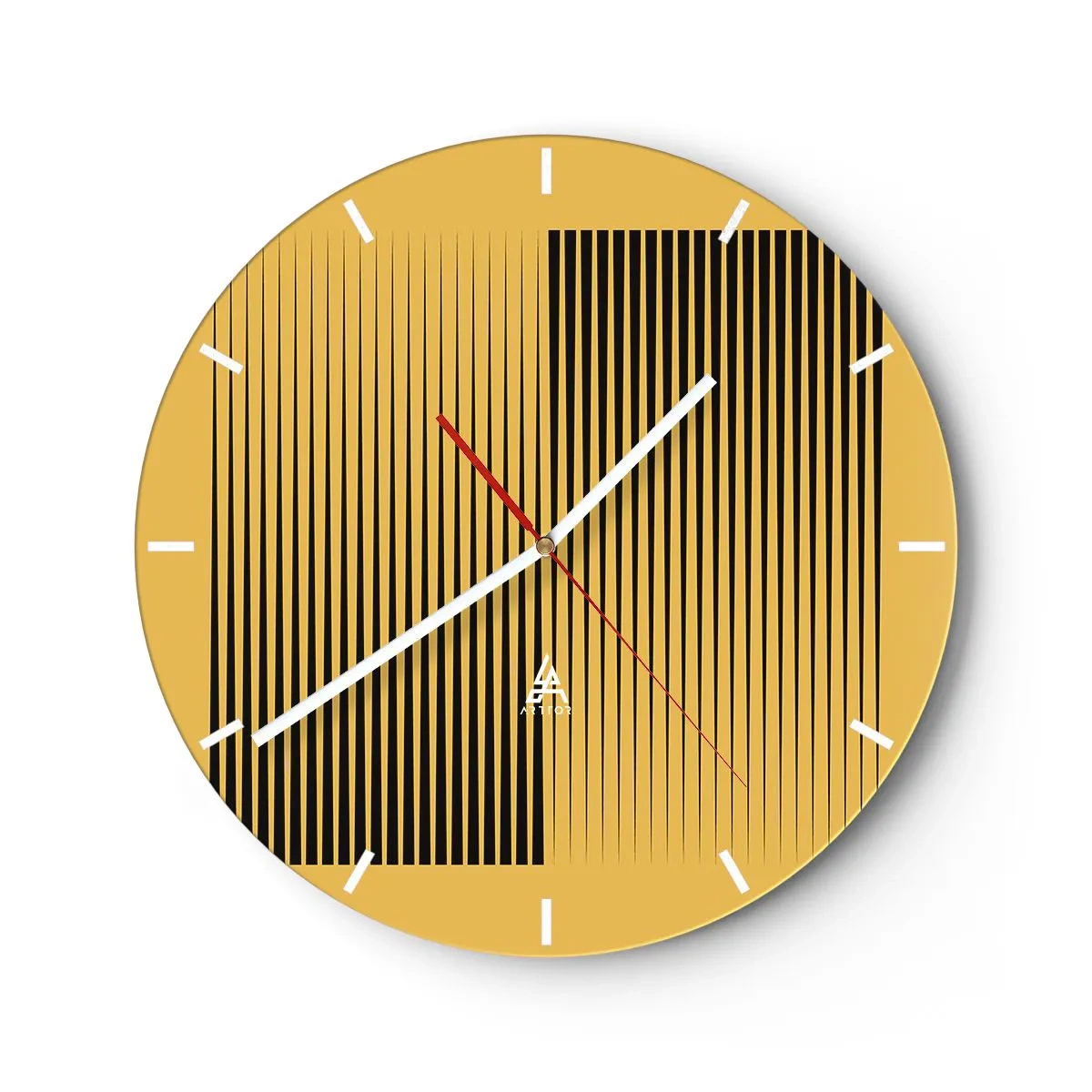 Wall clock - Clock on glass - Square Opposites - 40x40 cm